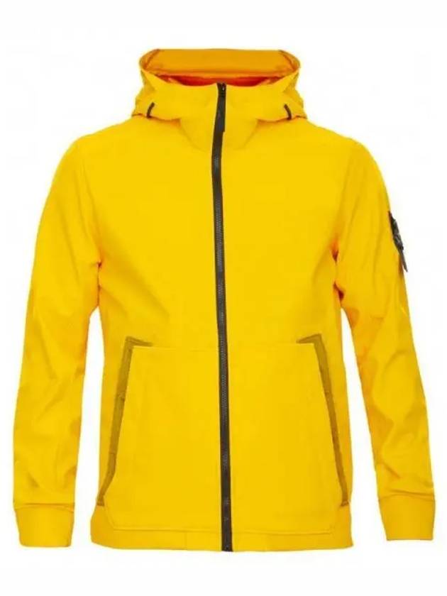 Men's Wappen Patch Softshell Zip Up Hoodie Yellow - STONE ISLAND - BALAAN 2