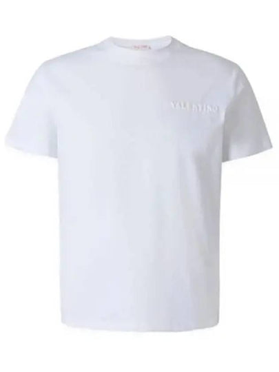 Embossed Logo Short Sleeve T-Shirt White - VALENTINO - BALAAN 2