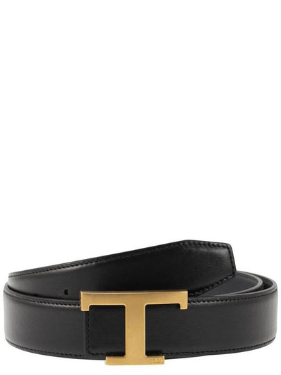 T Timeless Reversible Leather Belt Blue - TOD'S - BALAAN 2