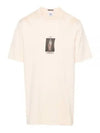 30/2 Mercerized Jersey Twisted Graphic Short Sleeve T-Shirt Beige - CP COMPANY - BALAAN 1