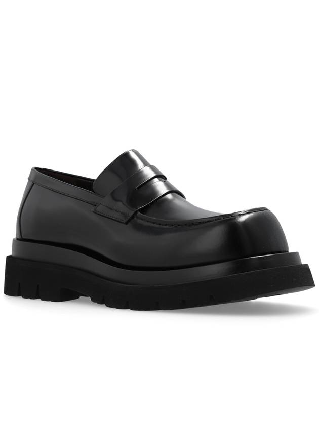 Lug Leather Loafers Black - BOTTEGA VENETA - BALAAN 5