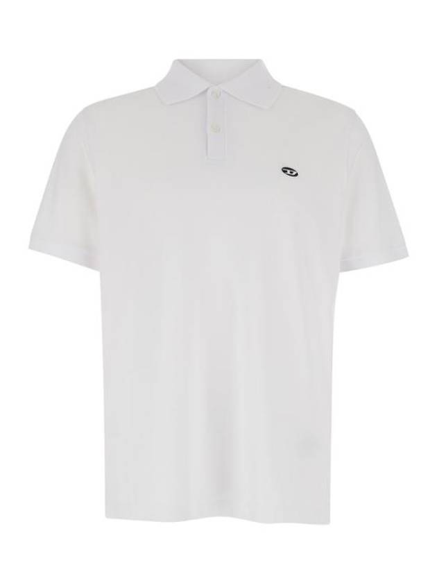 Oval D Patch Polo Shirt White - DIESEL - BALAAN 2