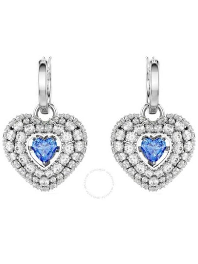 Idyllia Heart Drop Earrings Blue Silver - SWAROVSKI - BALAAN 2