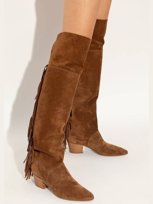 Casadei Suede Heeled Boots, Women's, Brown - CASADEI - BALAAN 2