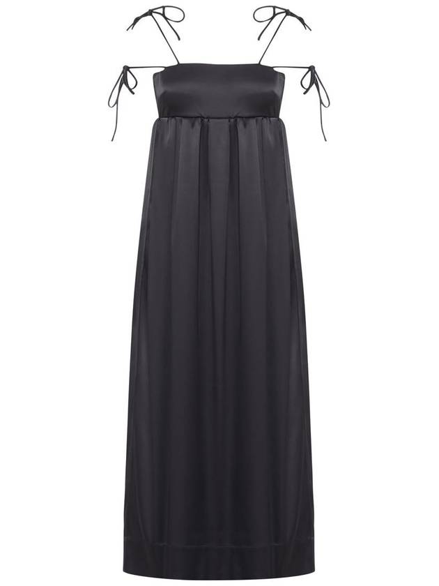 Double Satin String Long Dress Black - GANNI - BALAAN 2