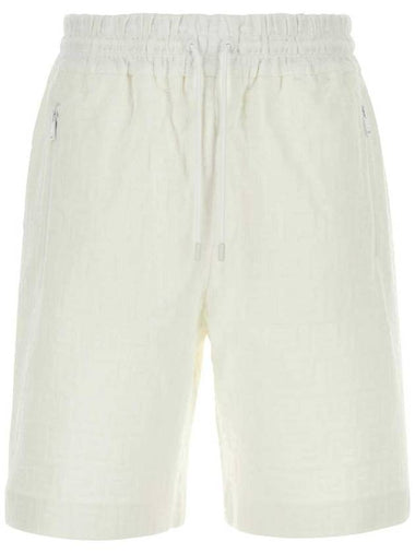 Bermuda FF Cotton Shorts Cream - FENDI - BALAAN 1