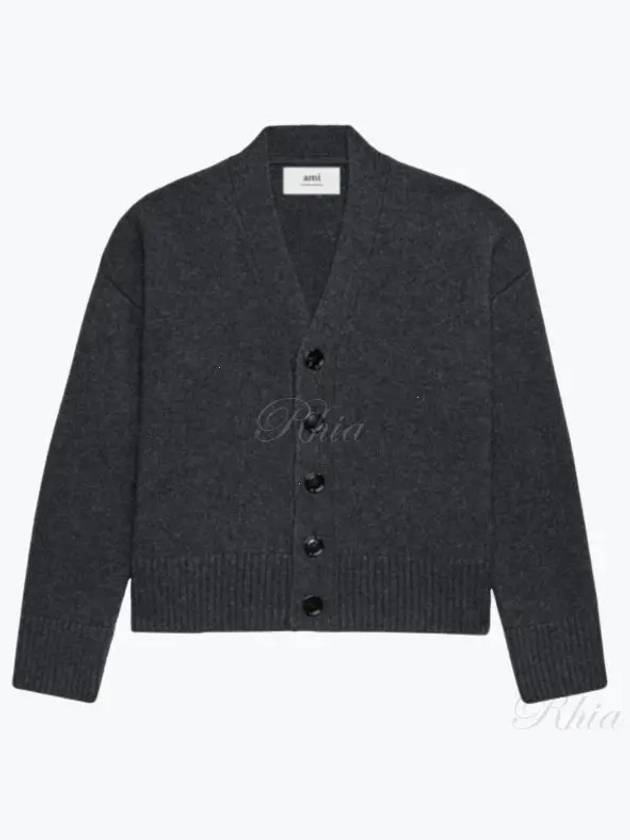 Wool Cashmere Cardigan Grey - AMI - BALAAN 2