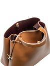 T Logo Embellished Medium Shoulder Tote Bag Brown - TOD'S - BALAAN.