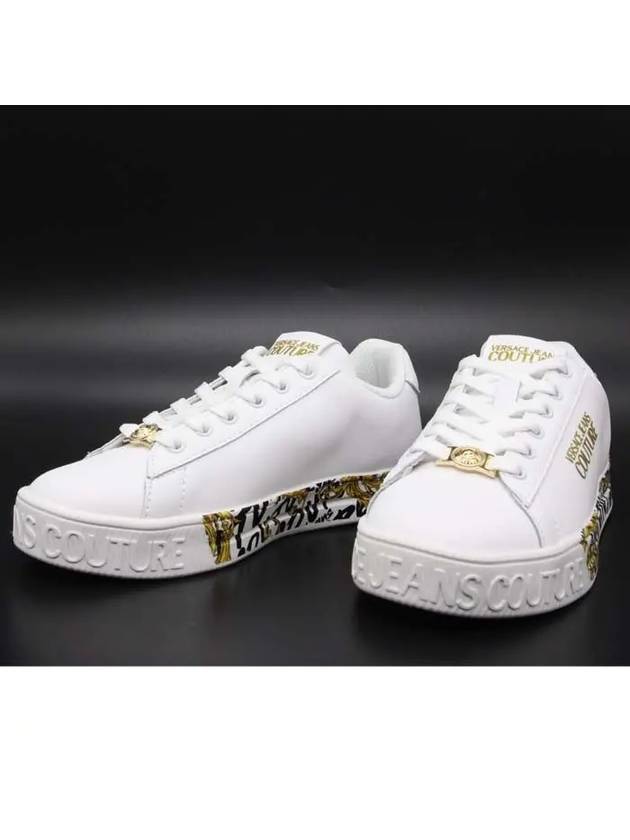 Logo Brush Couture Court 88 Low Top Sneakers White - VERSACE - BALAAN 3