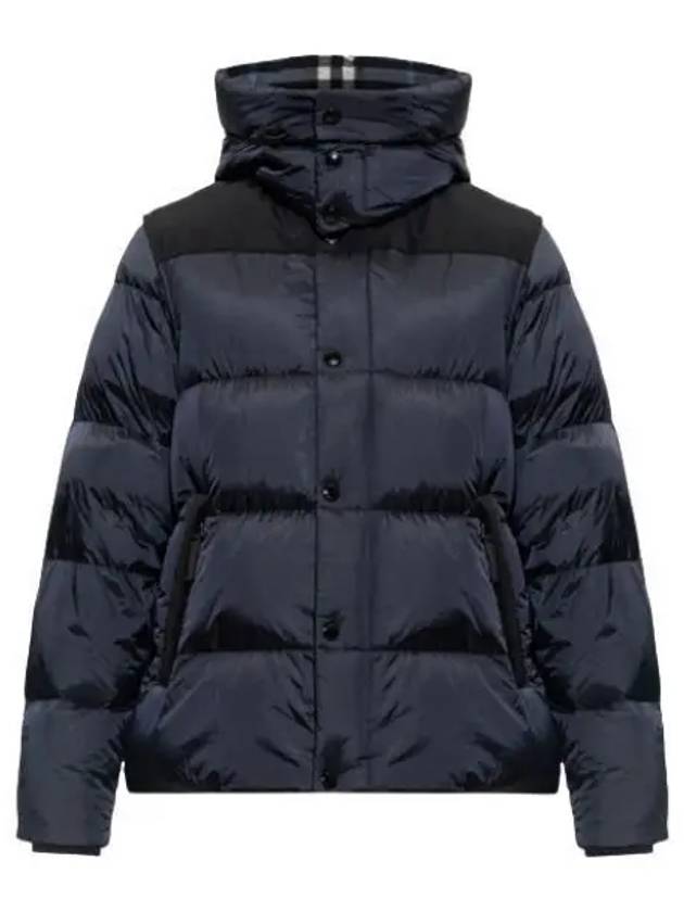 Detachable Sleeve Hooded Short Padding Navy - BURBERRY - BALAAN 2