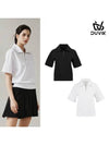 zip-up wide collar short-sleeved T-shirt DD2WTS101WH - DUVIK - BALAAN 2