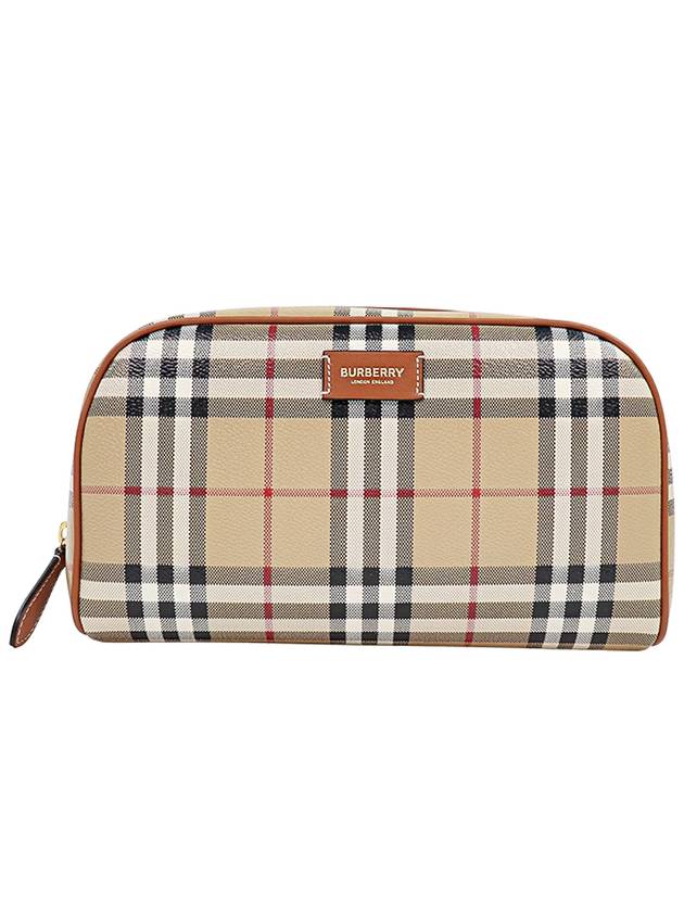 Medium Check Travel Pouch Bag Archive Beige - BURBERRY - BALAAN 2