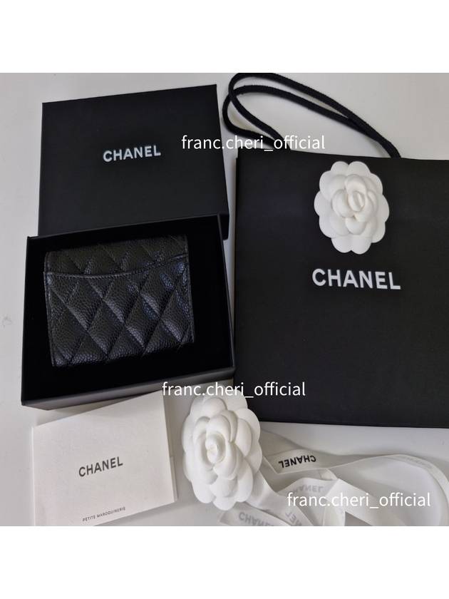 Classic Grained Calfskin Card Wallet Black - CHANEL - BALAAN 5