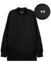 Logo Patch Mock Neck Loose Fit Long Sleeve T-Shirt Black - Y-3 - BALAAN 2