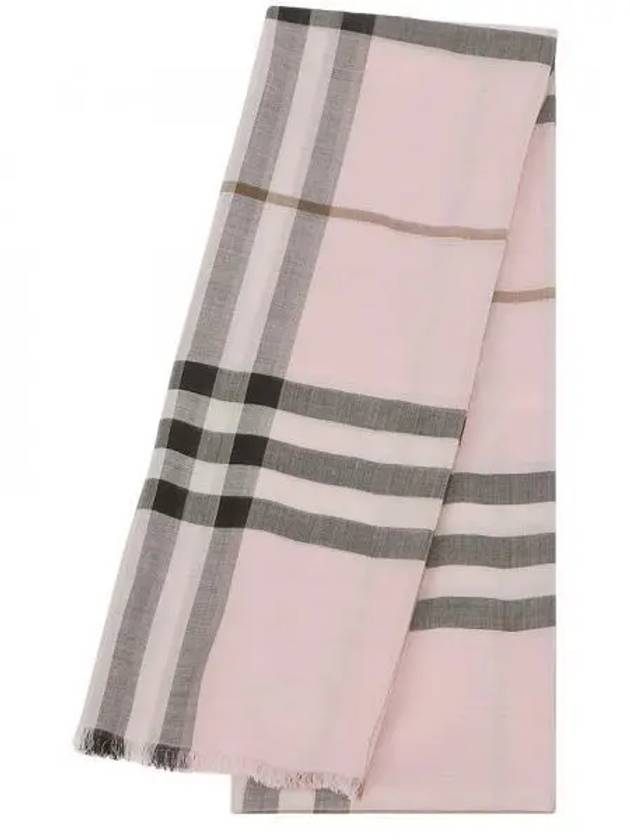 Check Wool Silk Blend Scarf Pink - BURBERRY - BALAAN 2