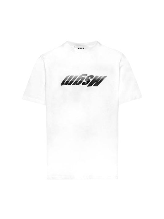 Round Neck Logo Cotton Short Sleeve T-Shirt White - MSGM - BALAAN 1