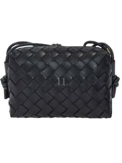 Intrecciato Loop Small Leather Cross Bag Black - BOTTEGA VENETA - BALAAN 2