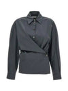 Straight Collar Twisted Shirt Grey - LEMAIRE - BALAAN 2
