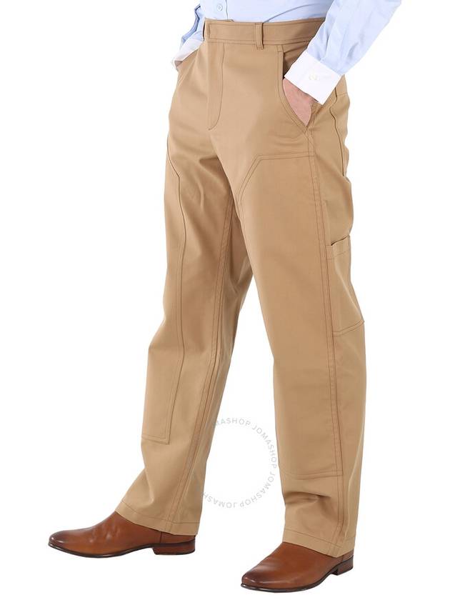 Cotton Twill Straight Pants Warm Walnut - BURBERRY - BALAAN 4