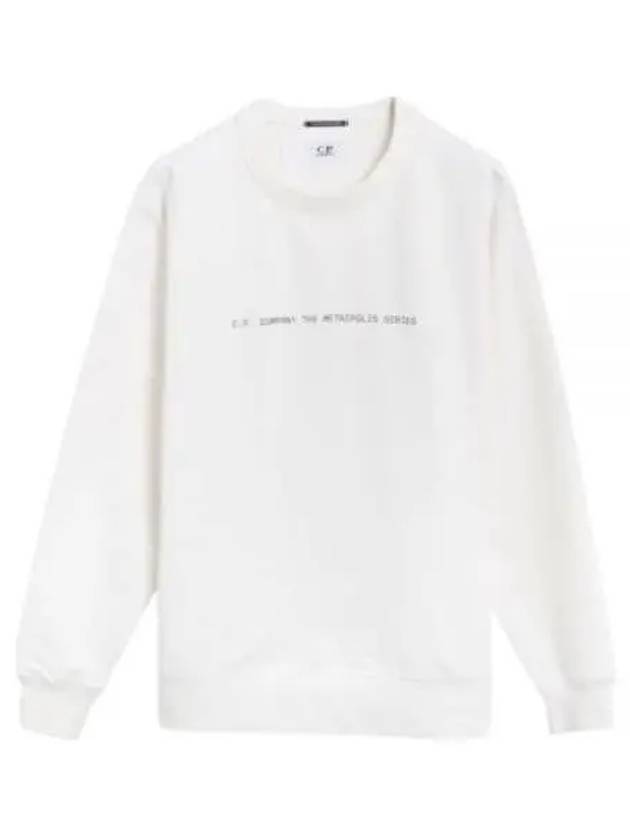 Metropolis Stretch Fleece Graphic Sweatshirt White - CP COMPANY - BALAAN 2