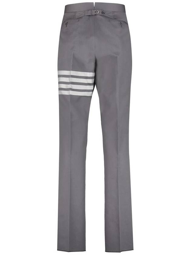 4 Bar Engineered Cotton Straight Pants Mid Grey - THOM BROWNE - BALAAN 3