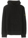 Wappen Patch Cotton Fleece Hoodie Black - STONE ISLAND - BALAAN 2