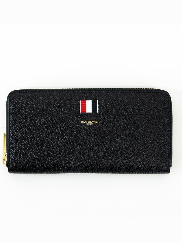 Grosgrain Tab Leather Continental Long Wallet Black - THOM BROWNE - BALAAN 2