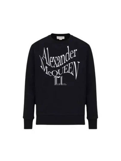 Warped Print Sweatshirt Black - ALEXANDER MCQUEEN - BALAAN 2