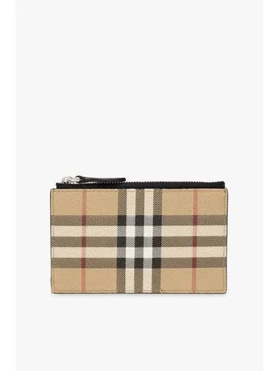 Check Zipper Card Wallet Beige - BURBERRY - BALAAN 2