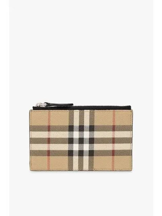 Check Zipper Card Wallet Beige - BURBERRY - BALAAN 2