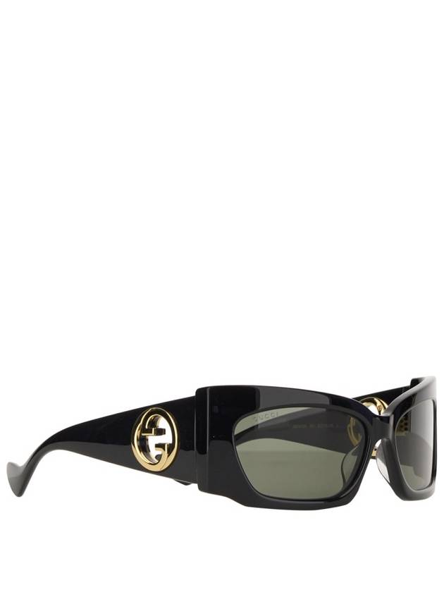 Eyewear Gold Tone Cutout Logo Geometry Sunglasses Black - GUCCI - BALAAN 4