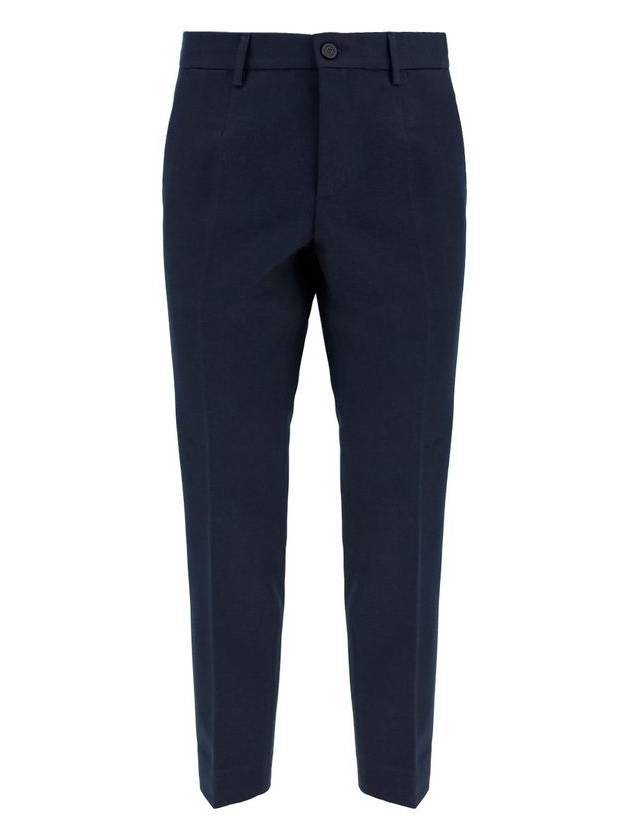 Milano Compact Gabardine Wool Straight Pants Blue - GOLDEN GOOSE - BALAAN 1