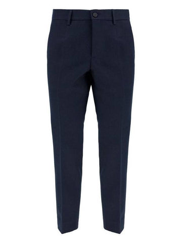 Milano Compact Gabardine Wool Straight Pants Blue - GOLDEN GOOSE - BALAAN 1