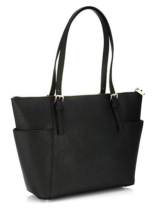 Jet Set Large Saffiano Leather Tote Bag Black - MICHAEL KORS - BALAAN.