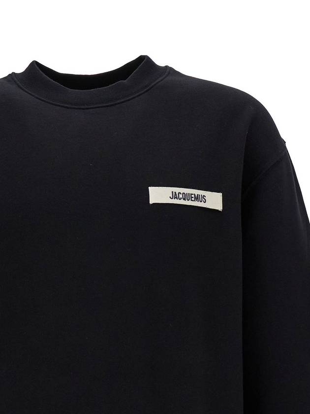 Le Gros Grain Logo Sweatshirt Black - JACQUEMUS - BALAAN 4