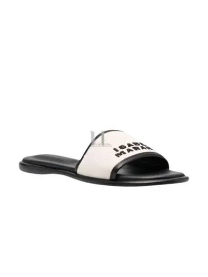 Women's VIKEE Logo Cotton Slippers Ecru Black - ISABEL MARANT - BALAAN 2