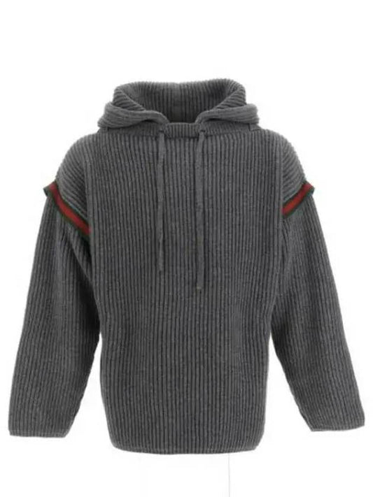 WOOL CASHMERE HOODED SWEATER - GUCCI - BALAAN 2