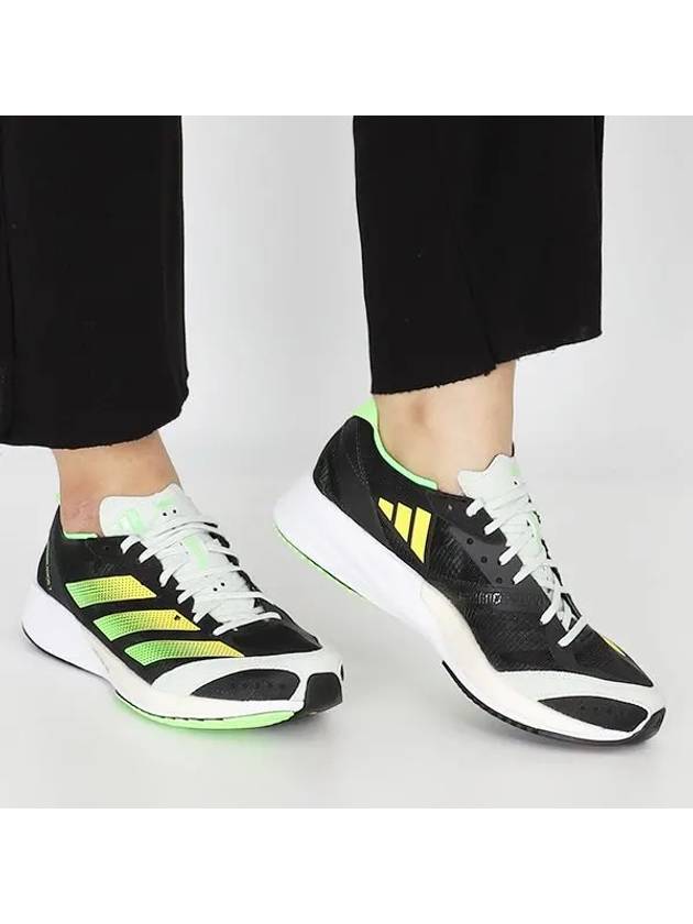 Adizero Adios 7 Running Low Top Sneakers Solar Green Black - ADIDAS - BALAAN 2