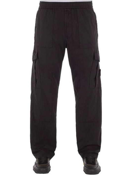 Stretch Cotton Tela Paracadute Garment Dyed Cargo Pants Black - STONE ISLAND - BALAAN 2