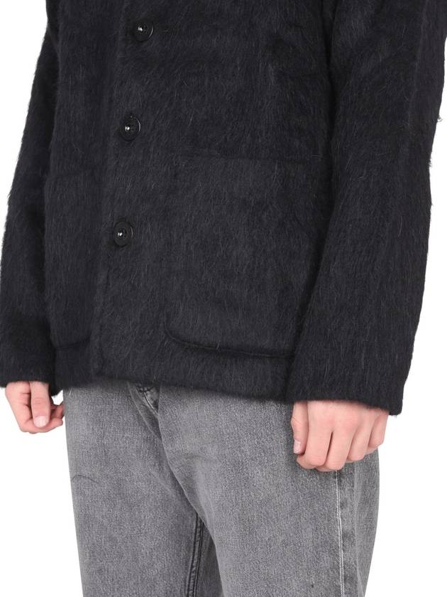 Mohair V-Neck Relaxed Fit Wool Cardigan Black - OUR LEGACY - BALAAN 9