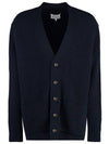 Back Stitched Virgin Wool Cardigan Navy - MAISON MARGIELA - BALAAN 1