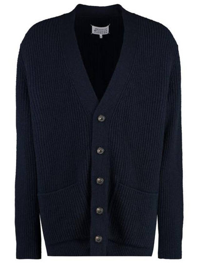 Back Stitched Virgin Wool Cardigan Navy - MAISON MARGIELA - BALAAN 2