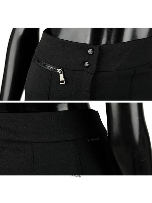 zipper high waist pants black - MONCLER - BALAAN.