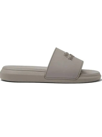 Logo Embossed Rubber Slippers Grey - ALEXANDER MCQUEEN - BALAAN 2