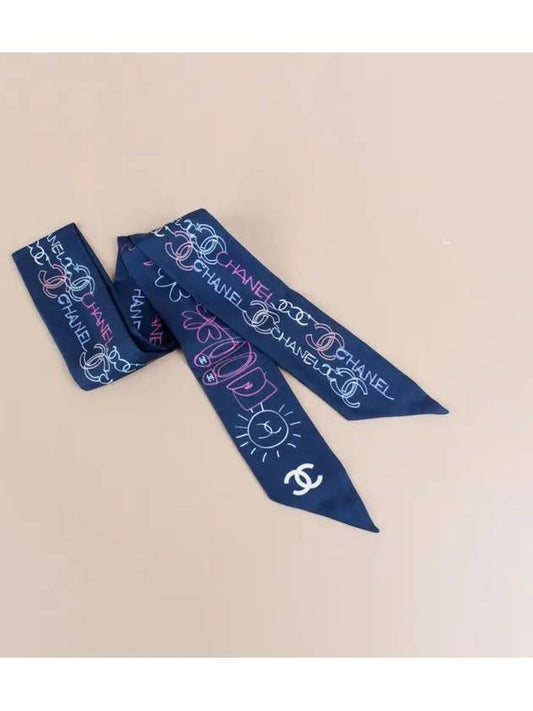 Illustration twilly scarf navy AA8020 - CHANEL - BALAAN 1