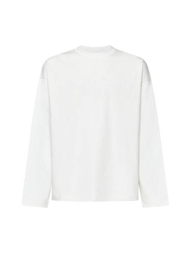 Logo Print Cotton Long Sleeve T-Shirt White - JIL SANDER - BALAAN 1