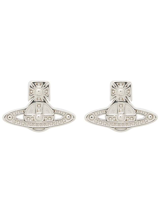 Oslo Logo Platinum Earrings Silver - VIVIENNE WESTWOOD - BALAAN 1