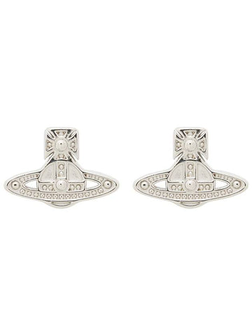 Oslo Logo Platinum Earrings Silver - VIVIENNE WESTWOOD - BALAAN 1