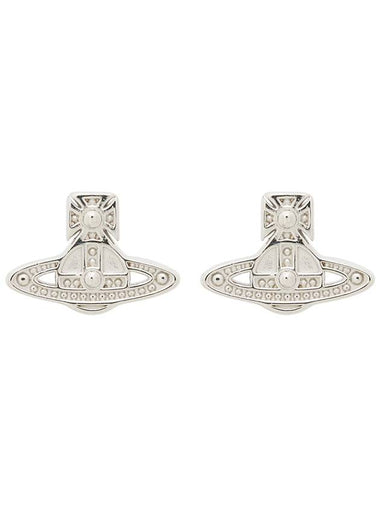 Oslo Logo Platinum Earrings Silver - VIVIENNE WESTWOOD - BALAAN 1