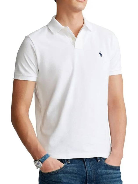 24SS Polo Men's Pony Logo Embroidered Mesh Short Sleeve Collar 710666998002 - RALPH LAUREN - BALAAN 2